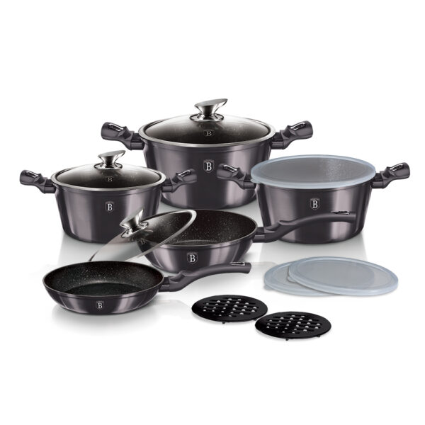 13 dalių indų rinkinys, "Metallic Line Carbon Pro Edition-Berlinger Haus-BH-6886-1