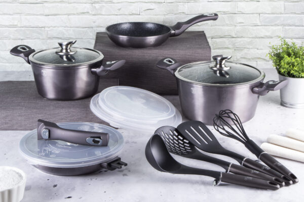 13 dalių indų rinkinys su nuimama rankena, "Metallic Line Carbon Pro Edition-Berlinger Haus-BH-7059-4