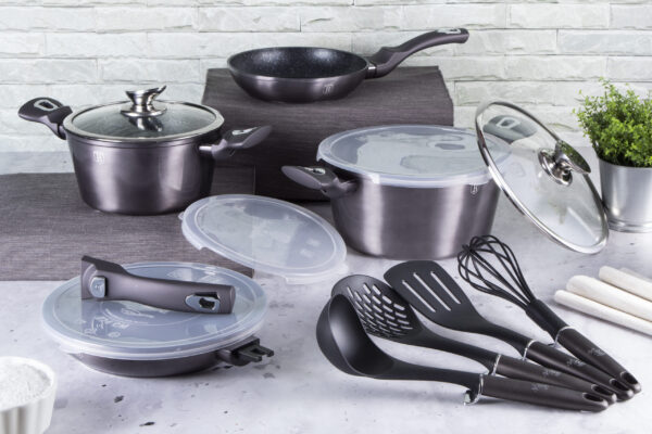 13 dalių indų rinkinys su nuimama rankena, "Metallic Line Carbon Pro Edition-Berlinger Haus-BH-7059-5