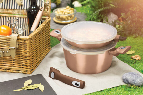 13 dalių indų rinkinys su nuimama rankena, "Metallic Line Rose Gold Edition-Berlinger Haus-BH-7058-3