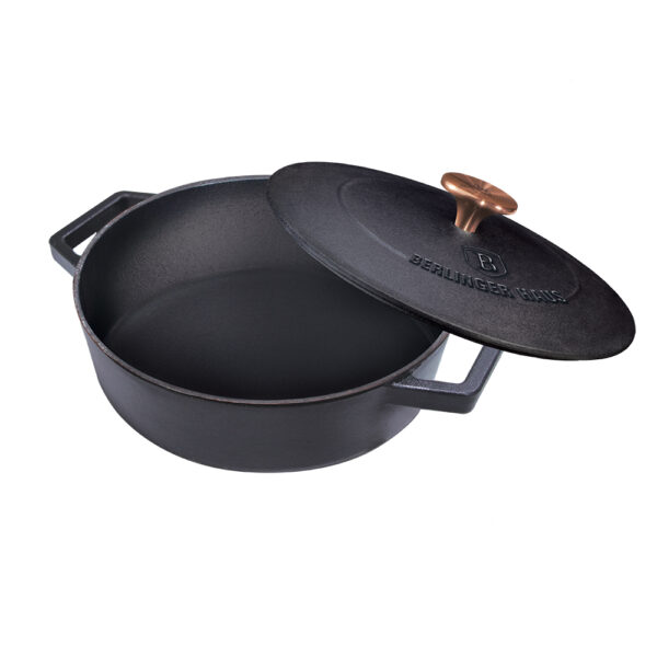 26 cm sekli puodynė, ketaus, matinės juodos spalvos-Berlinger Haus-BH-6493-4