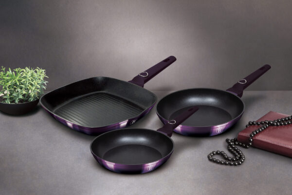 3 dalių keptuvių rinkinys, violetinė "Eclipse" kolekcija-Berlinger Haus-BH-7104-4