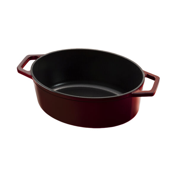 30 cm ovalus keptuvas, ketaus, bordo spalvos-Berlinger Haus-BH-6499-2
