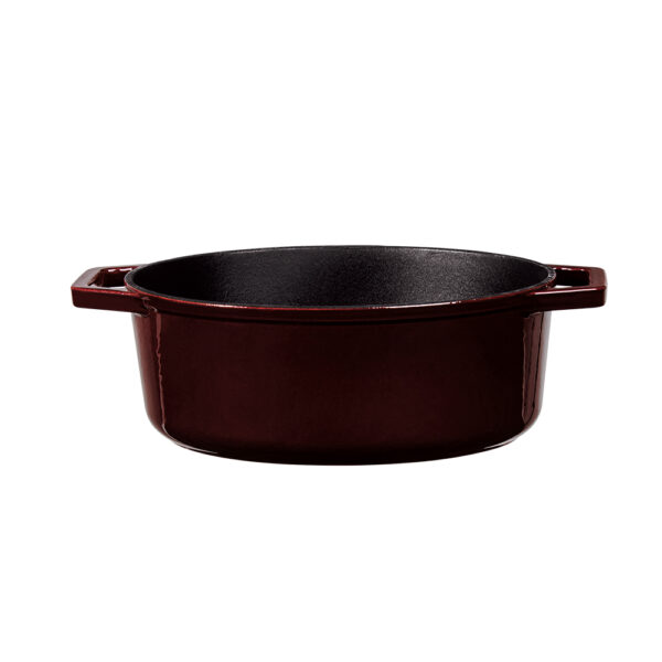 30 cm ovalus keptuvas, ketaus, bordo spalvos-Berlinger Haus-BH-6499-5