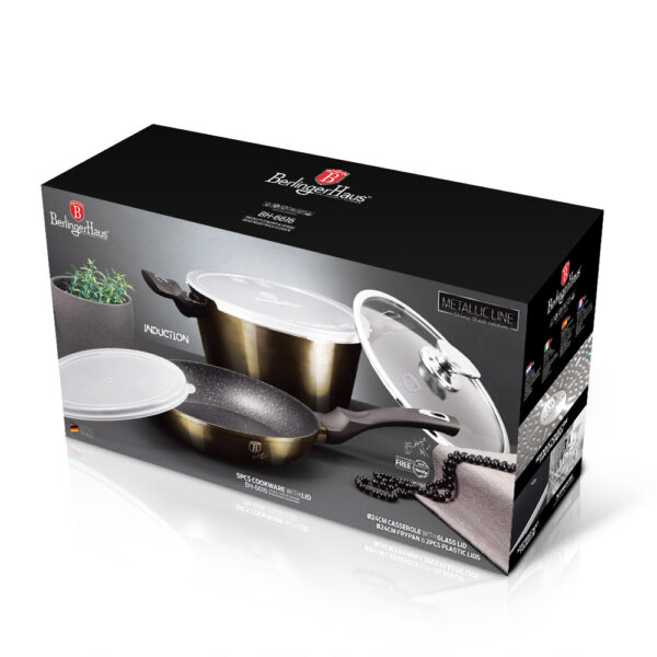 5 vnt. indų rinkinys, "Metallic Line Shiny Black Edition-Berlinger Haus-BH-6616T-31