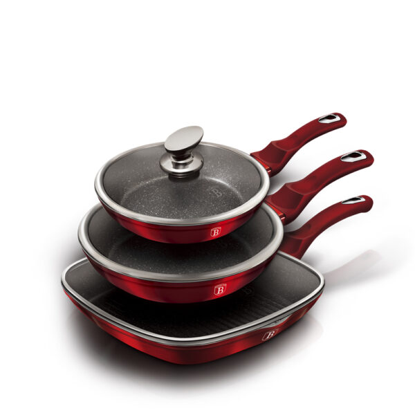 6 dalių keptuvių rinkinys, "Metallic Line Burgundy Edition-Berlinger Haus-BH-6189-4