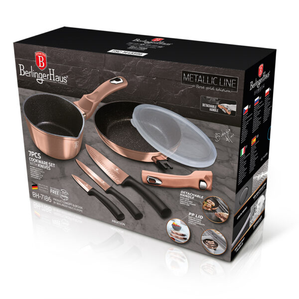 6 vnt. indų rinkinys, "Metallic Line Rose Gold Edition-Berlinger Haus-BH-7186-2