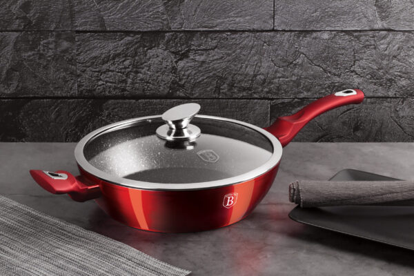 Gili keptuvė su dangčiu, 28 cm, "Metallic Line Burgundy Edition-Berlinger Haus-BH-1260N-6
