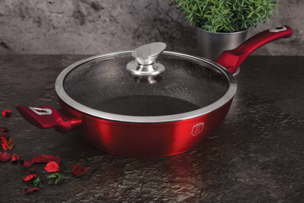 Gili keptuvė su dangčiu, 28 cm, "Metallic Line Burgundy Edition-Berlinger Haus-BH-1260N-7