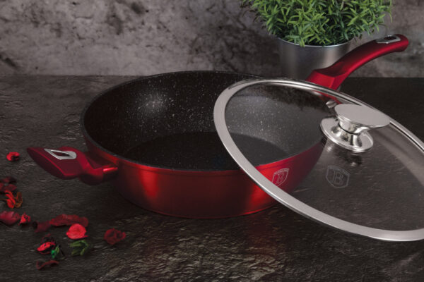 Gili keptuvė su dangčiu, 28 cm, "Metallic Line Burgundy Edition-Berlinger Haus-BH-1260N-8