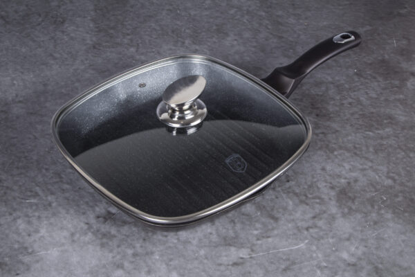 Grilio keptuvė su dangčiu, 28 cm, "Metallic Line Shiny Black Edition-Berlinger Haus-BH-6612-40