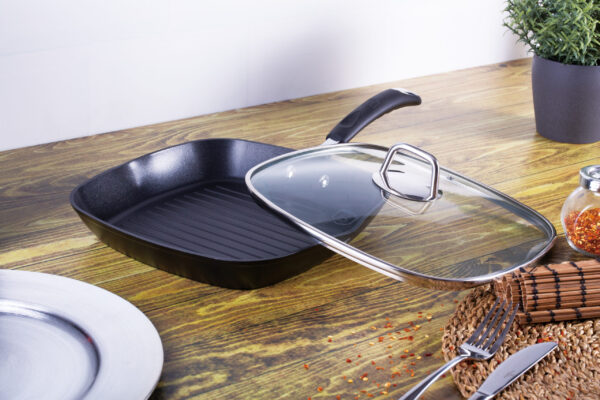Grilio keptuvė su dangčiu, 28 cm, juoda "Professional Line-Berlinger Haus-BH-6130-4