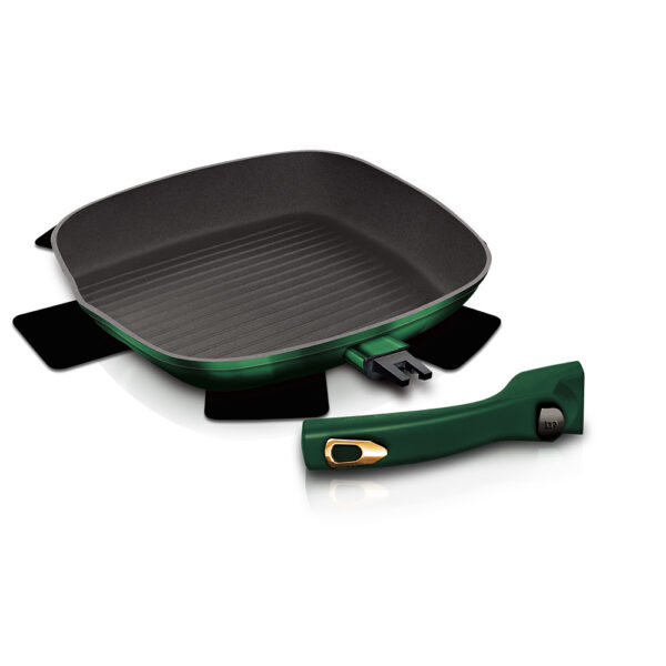 Keptuve ant groteliu 28 cm su nuimama rankena Emerald Collection NEMOKAMA PRIEZIURA Berlinger Haus BH 6089 1