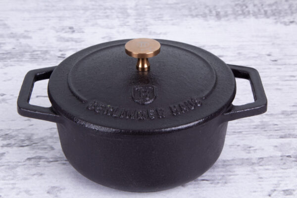 Mini puodas, 10 cm, ketaus, matinės juodos spalvos-Berlinger Haus-BH-6489-12