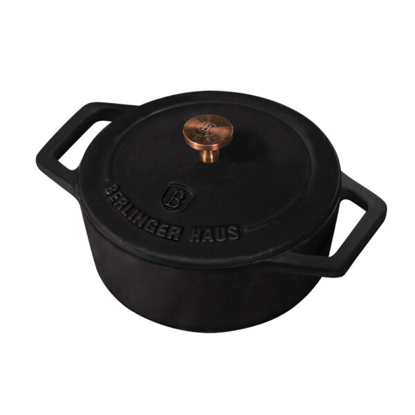 Mini puodas, 10 cm, ketaus, matinės juodos spalvos-Berlinger Haus-BH-6489-17