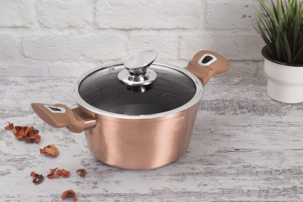 Puodas su dangčiu, 20 cm, "Metallic Line Rose Gold Edition-Berlinger Haus-BH-1514N-8