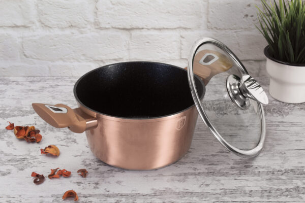Puodas su dangčiu, 20 cm, "Metallic Line Rose Gold Edition-Berlinger Haus-BH-1514N-9