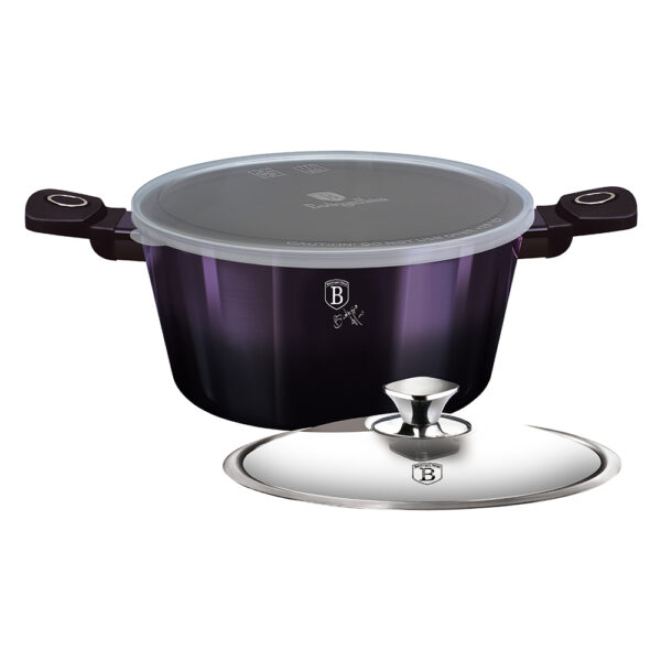 Puodas su dangčiu, 20 cm, violetinė "Eclipse" kolekcija-Berlinger Haus-BH-6628-2