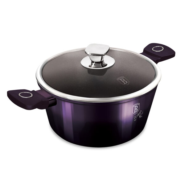 Puodas su dangčiu, 24 cm, violetinė "Eclipse" kolekcija-Berlinger Haus-BH-6629-2