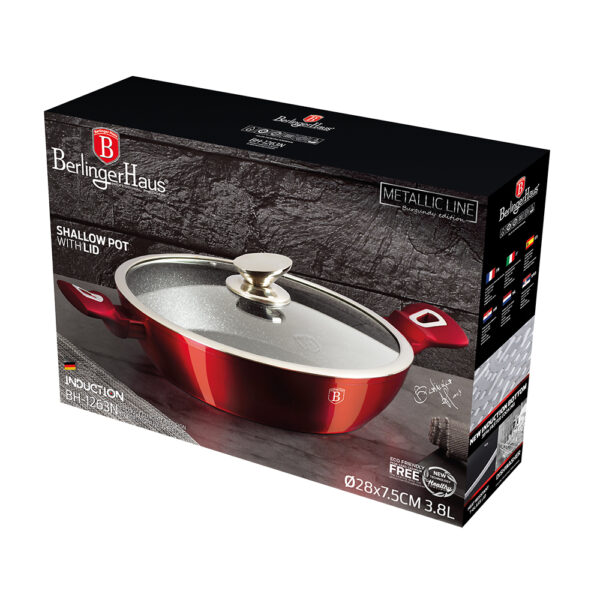 Seklus puodas su dangčiu, 28 cm, "Metallic Line Burgundy Edition-Berlinger Haus-BH-1263N-5