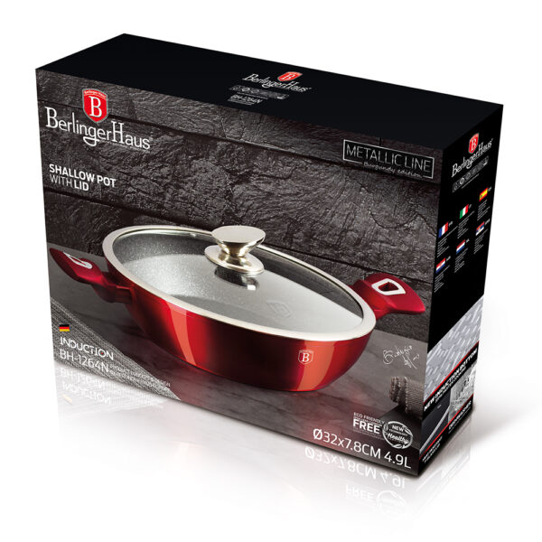 Seklus puodas su dangčiu, 32 cm, "Metallic Line Burgundy Edition-Berlinger Haus-BH-1264N-4