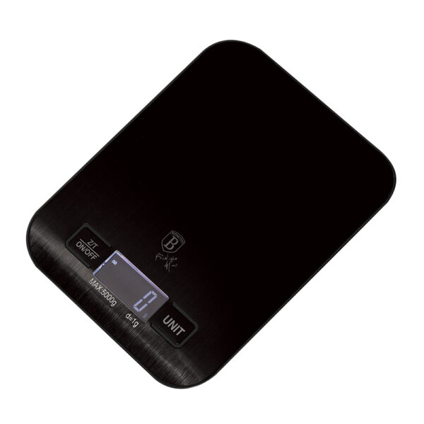 Skaitmeninės virtuvinės svarstyklės, 5 kg talpos, juodos spalvos-Berlinger Haus-BH-9425-1